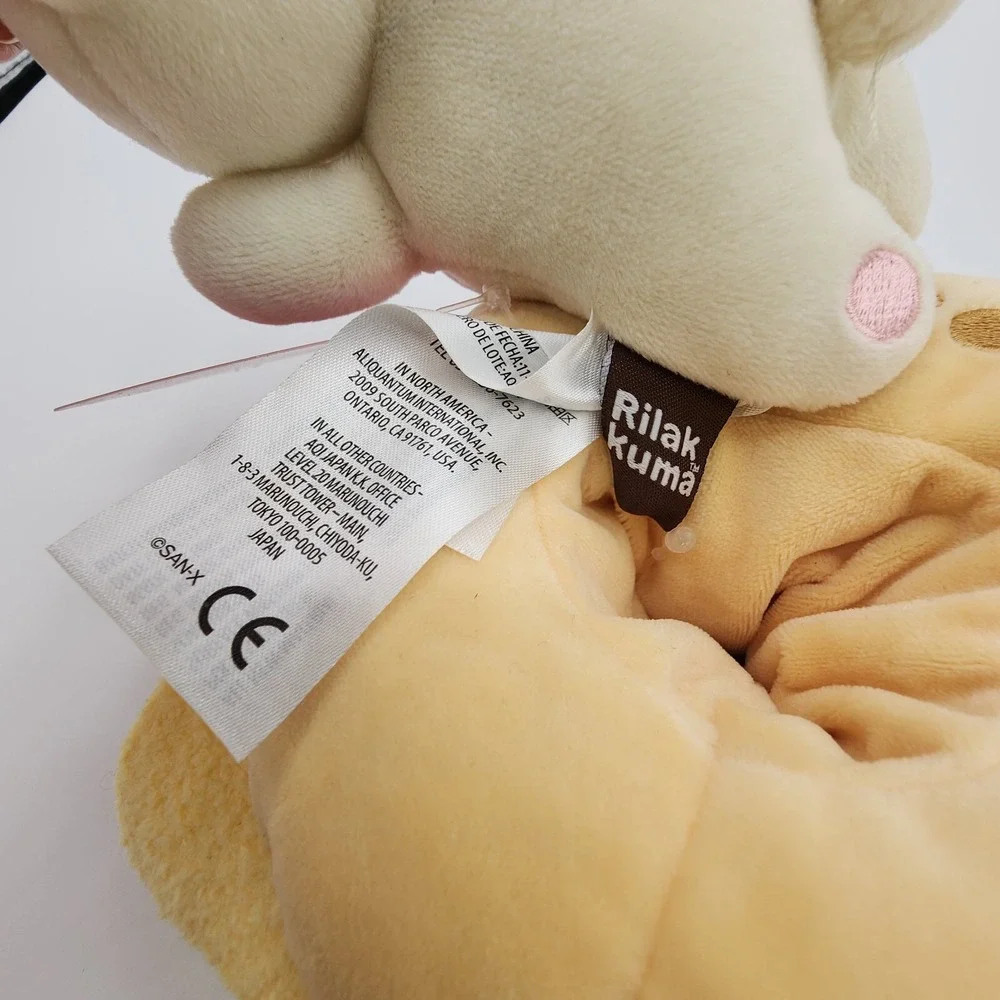 San-X Rilakkuma Korilakkuma Bagel Soft Plush Doll 6 Inch Stuffed‎ Toy NEW w/ Tag